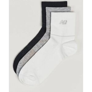 New Balance 3-Pack Ankle Running Socks White/Grey/Black - Musta - Size: S M L XXL - Gender: men