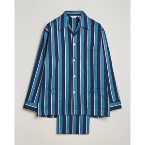 Derek Rose Cotton Striped Pyjama Set Teal - Valkoinen - Size: 41 42 43 44 - Gender: men