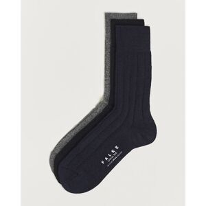 Falke 3-Pack Lhasa Cashmere Socks Black/Dark Navy/Light Grey - Harmaa - Size: 46 50 52 - Gender: men