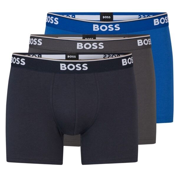 Hugo Boss 3 pakkaus Cotton Stretch Boxer Brief - Blue/Grey  - Size: 50325404 - Color: sin/harm