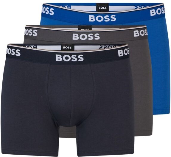 Hugo Boss 3 pakkaus Cotton Stretch Boxer Brief - Blue/Grey  - Size: 50325404 - Color: sin/harm