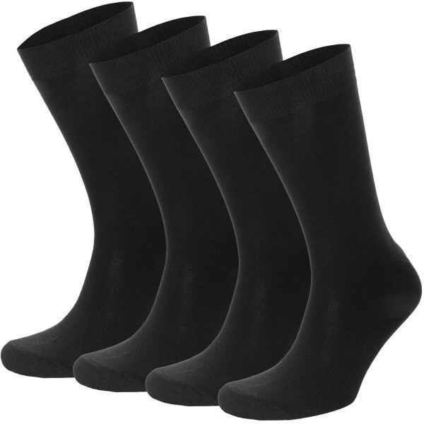 Topeco 4 pakkaus Men Socks Plain - Black  - Size: 2590 - Color: musta