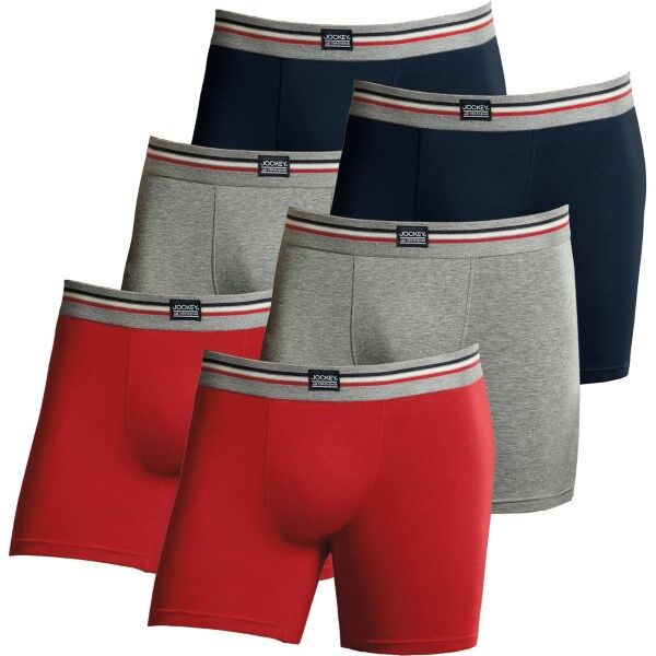 Jockey 6 pakkaus Cotton Stretch Boxer Trunk - Mixed * Kampanja *  - Size: 17301733 - Color: sekal.värejä