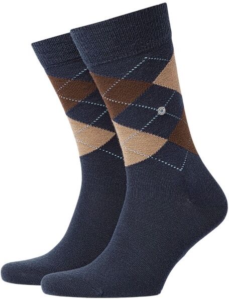 Burlington Edinburgh Wool Sock - Blue/Brown  - Size: 21182 - Color: sin/ruskea