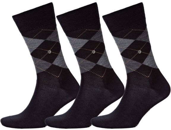 Burlington 3 pakkaus Edinburgh Wool Sock - Black * Kampanja *  - Size: 21182 - Color: musta