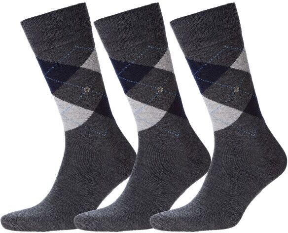 Burlington 3 pakkaus Edinburgh Wool Sock - Grey * Kampanja *  - Size: 21182 - Color: harmaa