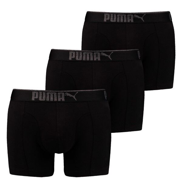 Puma 3 pakkaus Lifestyle Sueded Cotton Boxer - Black  - Size: 100000896 - Color: musta