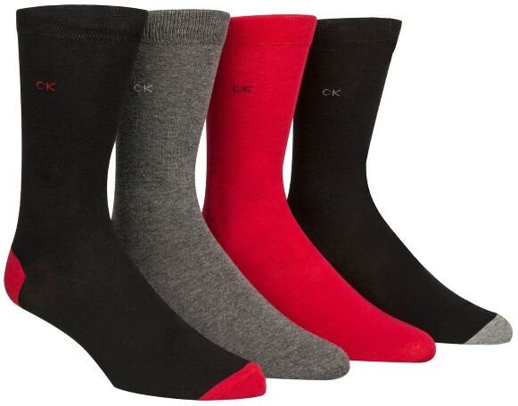 Calvin Klein 4 pakkaus Freddie Bonus Heel Toe Sock - Black/Red * Kampanja *  - Size: 100001887 - Color: musta/pun