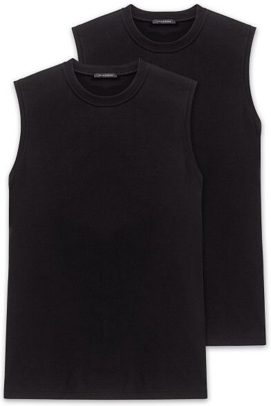 Schiesser 2 pakkaus Essentials Muscle Shirts - Black  - Size: 208010 - Color: musta