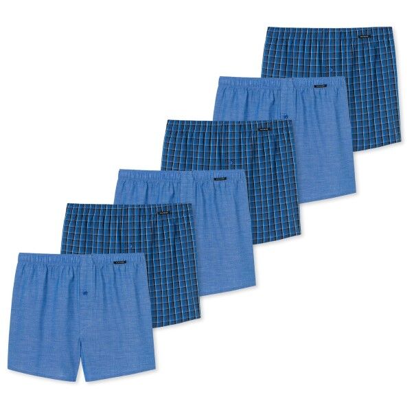Schiesser 6 pakkaus Essentials Boxer Shorts - Blue * Kampanja *  - Size: 168445 - Color: sininen