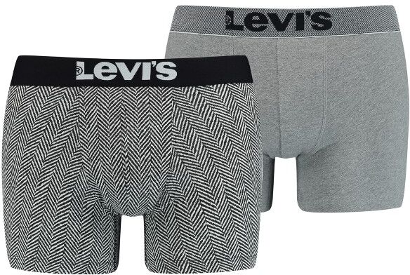 Levis 2 pakkaus Base Herringbone Boxer - Grey  - Size: 100000511 - Color: harmaa