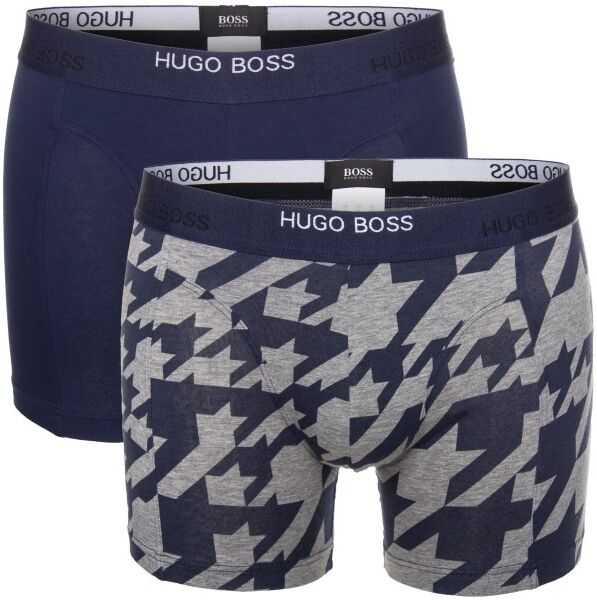 Hugo Boss BOSS Print Boxer 2 pakkaus - Blue/Grey  - Size: 50437186 - Color: sin/harm