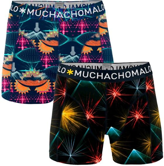 Muchachomalo 2 pakkaus Cotton Stretch EDM Boxer - Black/Blue  - Size: 1010EDM - Color: musta/sin