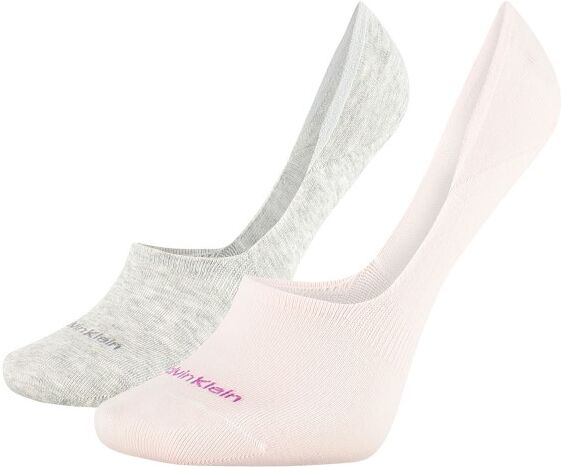 Calvin Klein 2 pakkaus Jessica No Show Sock - Grey/Pink  - Size: 100001902 - Color: harm/vaaleanp.