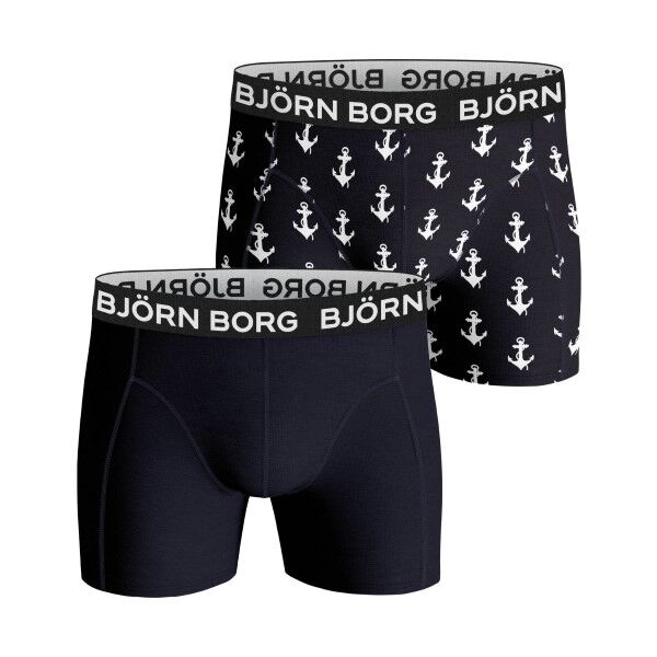 Björn Borg 2 pakkaus Cotton Stretch Shorts 2112 - Navy pattern  - Size: 2121-1040 - Color: Merensininen kuviollinen
