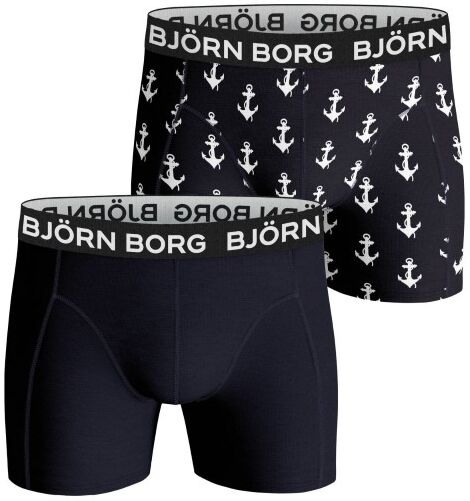 Björn Borg 2 pakkaus Cotton Stretch Shorts 2112 - Navy pattern  - Size: 2121-1040 - Color: Merensininen kuviollinen