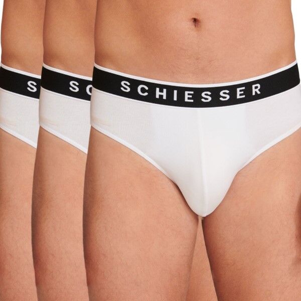 Schiesser 3 pakkaus 95-5 Organic Cotton Rio Brief - White  - Size: 173984 - Color: valkoinen