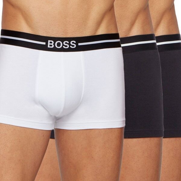 Hugo Boss BOSS Organic Cotton Trunk 3 pakkaus - White/Black  - Size: 50451408 - Color: valk/musta