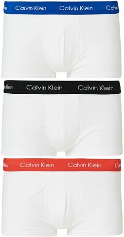 Calvin Klein Cotton Stretch Low Rise Trunk 3-Pack Blue/Strawberry/Blac