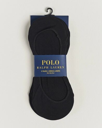 Ralph Lauren 3-Pack No Show Socks Black