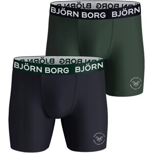 Björn Borg Performance Boxer Black/Green 2-pack, XL