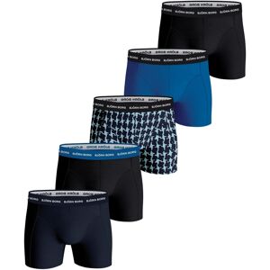 Björn Borg Essential Boxer Navy Blue/Black/Blue/Print/Black 5-pack, S