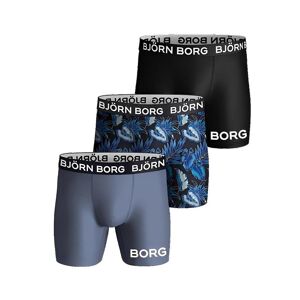 Björn Borg Performance Boxer Black/LT Blue/Flowers 3-pack, S
