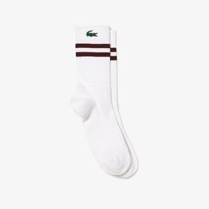 Lacoste Breathable Jersey Socks White/Bordeaux, 36-42