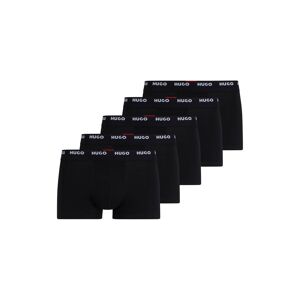 HUGO Lot de cinq boxers courts en coton stretch avec taille logotée Noir L,M,S,XL,XS,XXL - Publicité