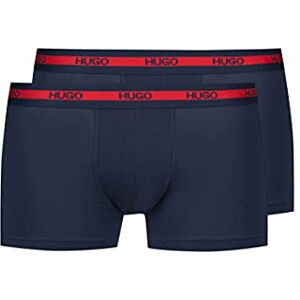 HUGO Trunk Twin Pack, Boxer Homme, Bleu (Navy 410), Small - Publicité