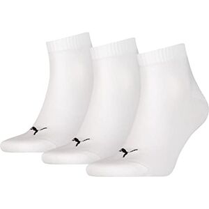 Puma Quarter Plain 3P, Chaussettes de Sport Mixte Adulte, Lot de 3, Blanc, 39-42 - Publicité