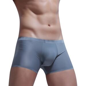 ranrann Boxer Soie Glacé Homme Sexy Caleçon Shorty Respirant Trunks Slip Taille Basse Culotte sous-Vêtement Boxeur Confortable Underwear M-3XL Type D Gris 3XL - Publicité