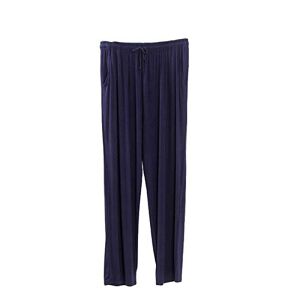 WSLCN Homme Bas de Pyjama Pantalon de Nuit Long en Coton Poches Confortable Vêtements de Nuit Bleu Marin XL - Publicité