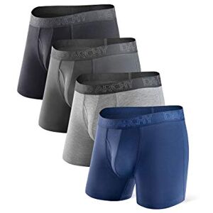 DAVID ARCHY Boxer Homme Lot de 4 Caleçon Court en Fibre de Bambou Braguette sous-Vêtement Élastique Respirant Confortable - Publicité