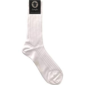 COOLORFOOL Chaussettes homme femme fil d'écosse de luxe fines douces 100% coton blanc neige T43/ 45 - Publicité