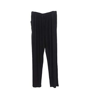 WSLCN Homme Bas de Pyjama Pantalon de Nuit Long en Coton Poches Confortable Vêtements de Nuit Noir XL - Publicité
