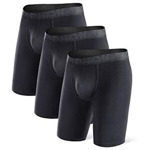 DAVID ARCHY Boxer Homme Lot de 3 Long Caleçon Court en Fibre de Bambou Braguette sous-Vêtement Élastique Respirant Confortable - Publicité