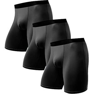 JEShifangjiusu Hommes Fat Man Boxer à Haute éLasticité CaleçOn Anti-Frottement à SéChage Rapide Sports Ice Silk Underwear (Le Noir 3PC,5XL) - Publicité