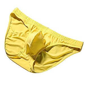 Faringoto Ultra léger et respirant Ice Silk Hommes Respirant Micro Mesh Slips Relax la nuit Underpants, jaune, L - Publicité