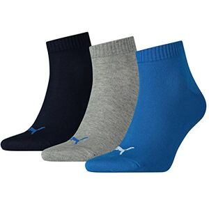 Puma Quarter Plain 3P, Chaussettes de Sport Mixte Adulte, Lot de 3, Multicolore (Blue / Grey Melange), 43/46 - Publicité