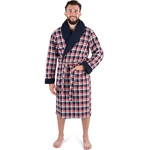 John Christian Robe de Chambre en Polaire et Coton à Carreaux, Chaud Homme (XL) - Publicité