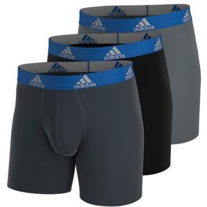 Adidas Men's Performance Boxer Brief Underwear (3-Pack) Boxed, Onix Grey/Black/Collegiate Royal Blue, Medium - Publicité