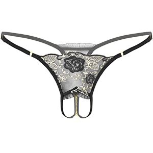 ranrann Homme Tanga Sexy Ouvert Dentelle String Ficelle Bikini Thong Sissy Lingerie Hot Gay Slip Panties Erotique Underwear Type F Noir Taille Unique - Publicité