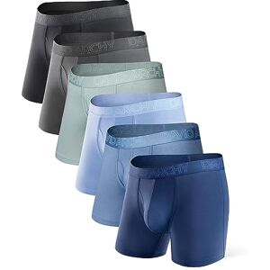 DAVID ARCHY Boxer Homme Lot de 6 Caleçon Court en Fibre de Bambou Braguette sous-Vêtement Élastique Respirant Confortable - Publicité