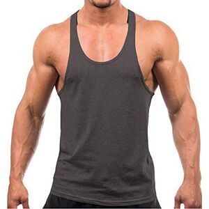 DEERMEI Débardeur de sport en coton pour homme Stringer Gris S - Publicité