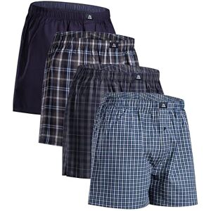 DANISH ENDURANCE Lot de 4 Boxers Américains 100% Coton Bio, Amples et Ultra Confortables pour Homme, Mélange Assorti Bleu/Gris, S - Publicité