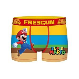 FREEGUN Caleçon Homme Mario, Boxer Homme, Super Mario, Doux et Respirant, Bleu, Jaune, Marron, Rouge, Taille S - Publicité