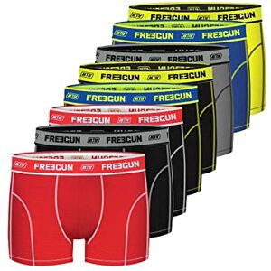 FREEGUN Caleçon Homme Résistant, Boxer Homme, AKTIV, Multi-Sport et Multi-Sport (Lot de 8), Jaune, Noir, Bleu, Rouge, Taille S - Publicité