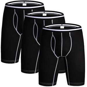 AIEOE Caleçon Longues Jambes Homme Sport Long Running Slip Doux Marcheur Course Boxers à Jambes Longues sous-vêtements Longs Homme Respirant Noir 42-44 - Publicité