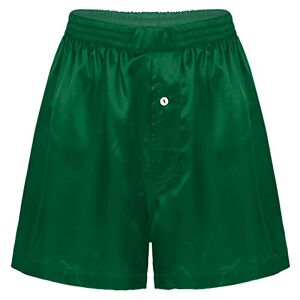 ranrann Boxer Homme Court Pantalon Léger Satin Caleçon Short Sport Running Salon Chambre Bas de Pyjama Vêtement de Nuit Brillant Doux Confortable M-XL Type E Vert L - Publicité